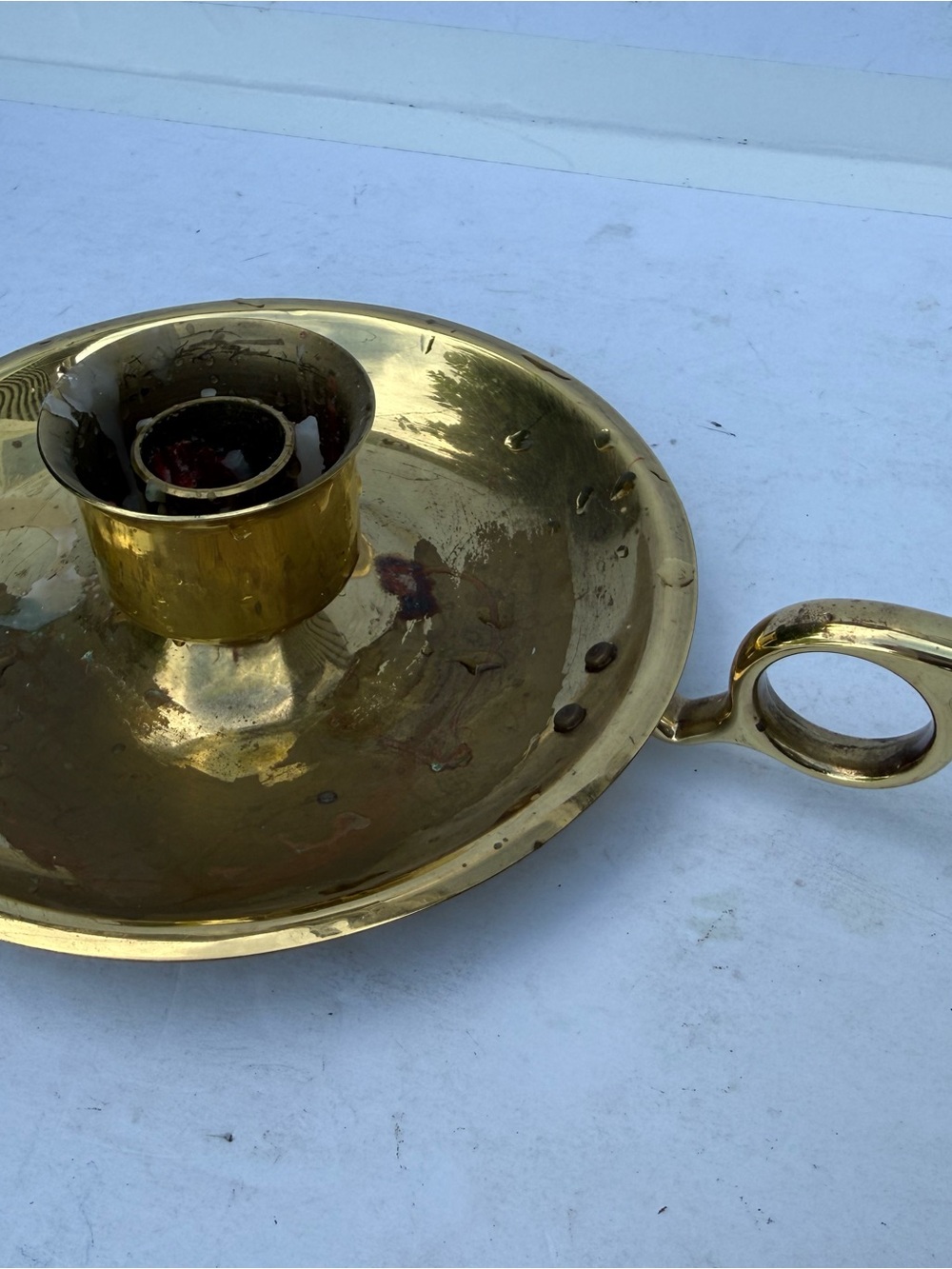 Brass Chamberstick Candle Holder - Gold